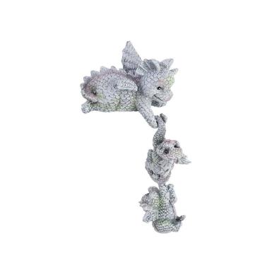 Imagem de Estátua de decoração de jardim pendurada de mãe e bebê dragão