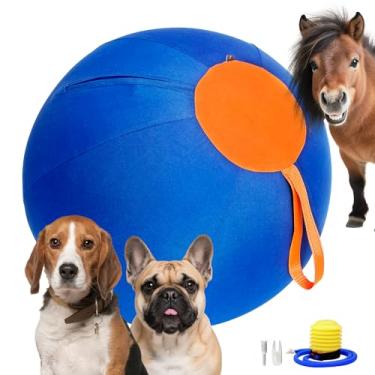 Imagem de Bola de pastoreio de 45 cm para cães – Brinquedo durável inspirado em bola de cavalo com capa com zíper – Brinquedos divertidos de exercícios para cães ativos e brincadeiras no quintal