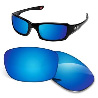 Imagem de Lentes de substituição de 1,5 mm compatíveis com óculos de sol Oakley Fives Squared(4+1)² OO9238, antiarranhões e resistentes a impactos - Azul gelo polarizado