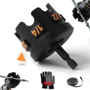 Imagem de LICIENGCE Acessório de broca giratória de porca para hastes roscadas de 1/10.2 cm, 3/20.3 cm, 1/5.1 cm – Extrator de chave de porca hexagonal para estantes de conduítes e sistemas de suporte