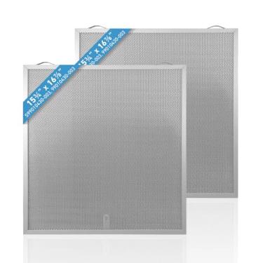 Imagem de Pacote com 2 filtros de exaustor S99010430-003, 38 cm x 41 cm x 9,5 cm, compatível com filtro de capô Broan, filtro de alumínio, substitui 99010430-003 AP6261942