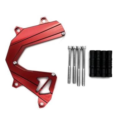 Imagem de Capa de proteção de corrente de roda dentada dianteira de alumínio CNC para motocicleta motor esquerdo para KAWASAKI Z800 2013 2014 2015 2016 (vermelho)