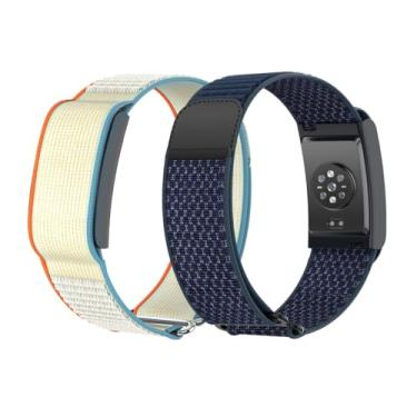Imagem de Vanet Pulseiras de nylon compatíveis com Amazfit Helio para homens e mulheres, pulseiras de substituição ajustáveis, macias, respiráveis e confortáveis para Amazfit Helio Fitness, pacote com 2