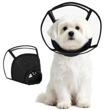 Imagem de Kuoser Coleira de cone para cães com acolchoamento macio para parar de lamber, cones macios ajustáveis para cães pequenos após a cirurgia, coleira de recuperação respirável para animais de estimação