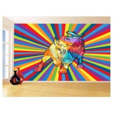 Imagem de Papel De Parede 3D Animais Pop Art Touro Bull 3,5M Pxa189 - Você Decor