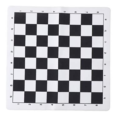Imagem de Tnfeeon Tabuleiro de Xadrez PU, Material Resistente a Rasgos, Design Portátil para Viagens, 13,78 X 13,78 Polegadas, Ideal para Diversão Em Família e Reuniões Ao Ar Livre