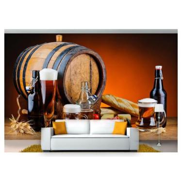 Imagem de Papel De Parede Cerveja Bebida Barril Caneca  Al209 - Você Decora