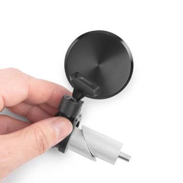 Imagem de KiWAV Espelho de extremidade de barra de motocicleta redondo preto Orbix 1-3/4 polegadas ajuste universal 7/8 polegadas guidão oco vendido como 1 peça