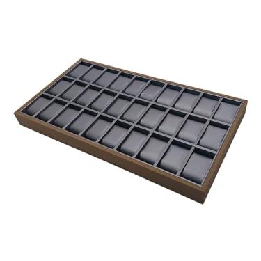 Imagem de LCSVCCXA Bandeja de Exibição de Relógios Bandeja de Armazenamento de Joias Aparência Clássica 30 Compartimentos Caixa de Exibição de Joias para Gaveta de Loja