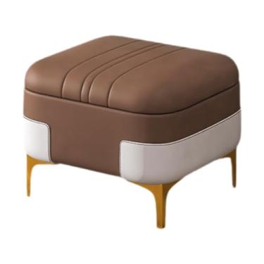 Imagem de Llazsybz Apoio para Os Pés com Apoio para Os Pés, Assento Acolchoado de Espuma Mais Espessa, Assento em Cubo para Sofá, Quarto E Escritório, Marrom