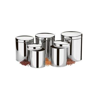 Imagem de Conjunto de Potes Brinox Suprema Para Mantimentos Inox - 5 Peças
