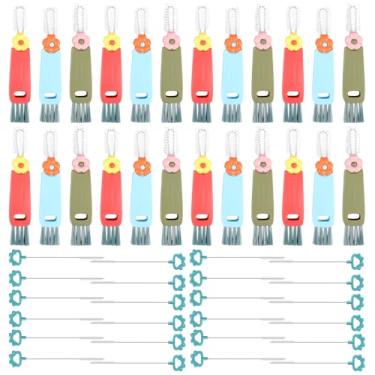 Imagem de 48 peças 3 em 1 conjunto de escovas de limpeza de lacunas para garrafa de água multifuncional portátil limpador de canudo para tampa de copo, 48 unidades, cozinha doméstica