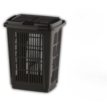 Imagem de Cesto de Roupa Suja, Cesto de Roupa Suja 60 Litros Telado Preto Resistente Lavanderia com Tampa Ou 30 Litros, 60x46,5x33cm(30 Litros)