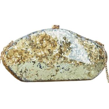 Imagem de louceko Bolsa feminina de acrílico para noite de casamento, bolsa clutch formal, Um brilho acrílico dourado