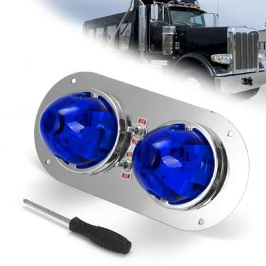 Imagem de WIKIBB Kit de suporte de luz de melancia azul Peterbilt 359/379/389 W900L com controle de interruptor