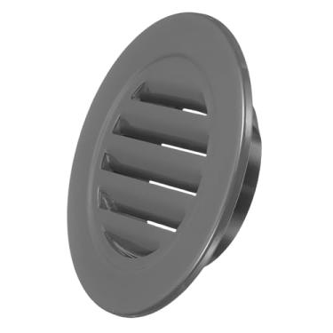 Imagem de PATIKIL Saída de ar redonda de 11,7 cm, capa de grade de alumínio Soffit Ventilação HVAC para teto parede telhado banheiro cozinha garagem duto galpão garagem, cinza escuro