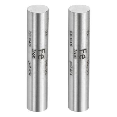 Imagem de PATIKIL 2 pçs bastão de ferro, 0,4 x 2 vara de densidade Fe haste de elemento de alta densidade exclusivo metal redondo tabela periódica de elementos coleções experimento de laboratório professor