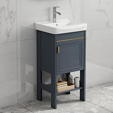 Imagem de Pia de banheiro de cerâmica independente console pedestal pias de lavanderia lavatório pias de porcelana vaso bacia retangular sagacidade