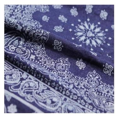Imagem de Tecido Jeans Estampado Com Flores Da Tecido De Costura Com Padrão Floral 150 Cm De Largura Tecidos Artesanais Azuis Para Costura Faça Você Mesmo Artesanato Jeans Roupas(Blue 3,1.5x2m)