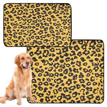 Imagem de CEBUGI Almofadas de xixi laváveis para cães, pacote com 3, almofadas impermeáveis para filhotes de cachorro, antiderrapante, à prova de vazamento, para cama de cercadinho, estampa de leopardo