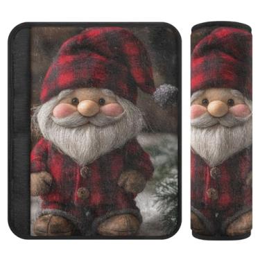 Imagem de Burbuja Capa de cinto de segurança de carro Christmas Gnome almofadas macias confortáveis protetor de cinto de segurança de carro para alça de ombro de assento de carro, 1 par médio