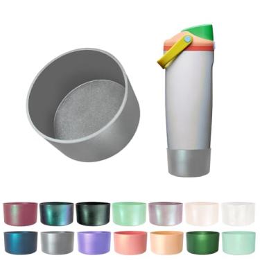 Imagem de Bota de silicone gradiente brilhante para Owala 30 1,134 g FreeSip Sway & Tumbler, capa protetora inferior com glitter metálico camaleão, capa antiderrapante para acessórios de garrafa de água, livre