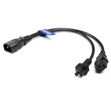 Imagem de Eonvic IEC320 C14 para C13 C5 Adaptador Divisor Y Cabo de extensão 250V 2,5A para laptop, monitor, computador
