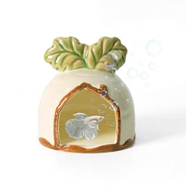 Imagem de Deapeey Decoração de aquário Caverna Betta Peixe Acessórios de Aquário Ornamentos Escondidos Caverna Daikon Casa Esconderijo para Camarão Caranguejo Eremita Cichlido, Polvo Oculto Criação para Tanque