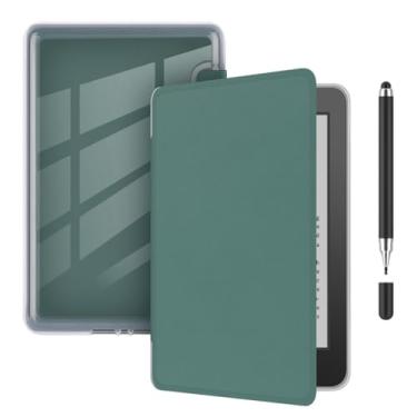 Imagem de Akacy Capa fina e leve de textura de imitação de couro sintético para Kindle Paperwhite 7.0 (Geração 2024, números de modelo SA568B e SA569P), capa à prova d'água Wake/Sleep (1)