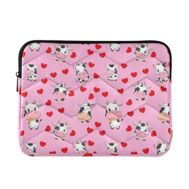 Imagem de Capas para laptop lindas vacas corações vermelhos à prova de choque capa protetora para notebook capa para dispositivo eletrônico portátil, 15-15,6 polegadas