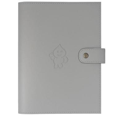 Imagem de Porta Documentos e Carteira de Vacinas Bebê em Couro Sintético Cinza Claro