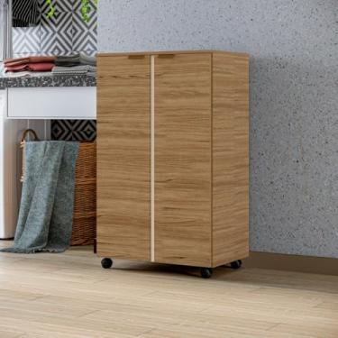 Imagem de Sapateira multiuso para casa organizador com rodinhas para escritório com acabamento flex(madeirado)