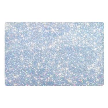 Imagem de GAIGEO Tapete interno com glitter pérola de poliéster, tapetes antiderrapantes para entrada interna, capachos para ambientes externos, entrada interna, 81 x 50 cm