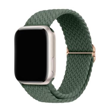 Imagem de Pulseira trançada elástica de nylon esportiva compatível com Apple Watch 49 mm, 46 mm, 45 mm, 44 mm, 42 mm, 41 mm, 40 mm e 38 mm para séries 11/10/9/8/7/6/5/4/3/SE/Ultra, 2 homens e mulheres