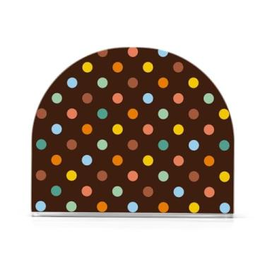 Imagem de Porta-guardanapos de acrílico colorido de bolinhas, dispensador de bandeja de papel descartável em forma de U para guardanapos de coquetel, pacote com 1 ou 2