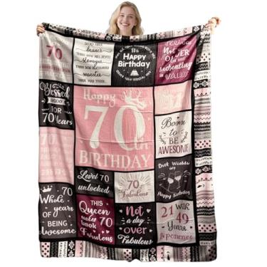 Imagem de Presente de cobertor de aniversário, decorações de feliz aniversário para mulheres, meninas, mãe, irmã, tia, colegas, vizinhos, avó, melhor amiga, adequado para reuniões de família, decoração de festa