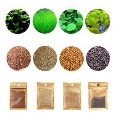 Imagem de Pacote com 4 unidades de plantas de aquário, não planta de plástico artificial. Substituição de decoração de tanque de grama real para resina ou grama de plástico N0: 9527-15
