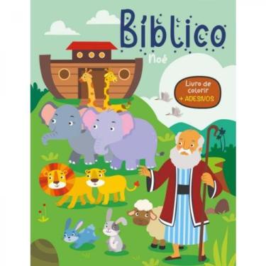 Imagem de Bíblico noé - livro de colorir com adesivos - PE DA LETRA, 3