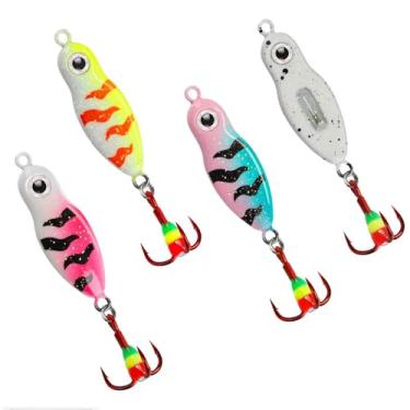 Imagem de Dovesun Colheres de chocalho de pesca no gelo, iscas de pesca no gelo, acessórios de equipamentos presentes para walleye robalo bagre truta cabaça estilo 3 peças