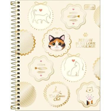 Imagem de Caderno purrfect Cats ESPIRAL Colegial TILIBRA - 10M 120 Folhas (Bege)