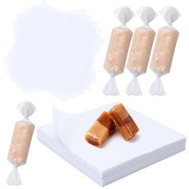 Imagem de SBYURE Embalagens de doces de cera 1000 peças de embalagens de doces para caramelos, folhas quadradas de papel de cera torcida pré-cortadas 12 x 12 cm para caramelo, chocolate, caramelo, pirulito