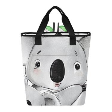 Imagem de Joitme Linda bolsa térmica de praia com folhas de coalas cinza, 36 latas, lancheiras femininas para trabalho 35 x 14 x 40 cm