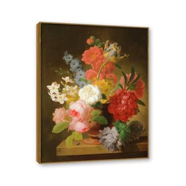 Imagem de Moldura de teca. Arte de parede em tela de especiarias coloridas e colher de tempero | Decoração de cozinha vintage | Arte moderna para casa e sala de jantar. B102. 60 x 80 cm - 23,7 x 31,5 pol