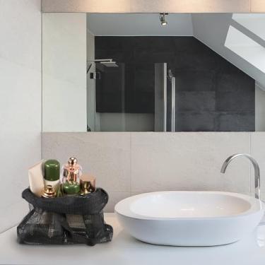 Imagem de Organizador de chuveiro de malha de secagem com zíper, bolsa de banho durável para banheiro