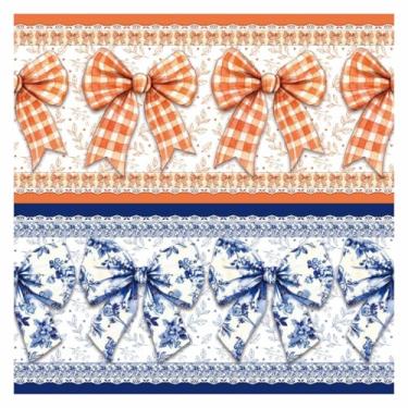 Imagem de Tecido Tricoline Digital Barrado Laços 100% Algodão