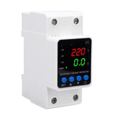 Imagem de Fafeicy Protetor de Tensão Ajustável 63A, Display Digital sobre Dispositivo de Proteção de Corrente de Subtensão Com Indicador LED para Elétrico, Montagem Em Trilho DIN