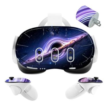 Imagem de VR Headset Galaxy Capacete Skin e Acessórios Kit de Adesivos Compatível com Quest 3 Skin Vinil Capa Protetora Decalque Compatível com Oculus Quest 3 (Buraco Negro)