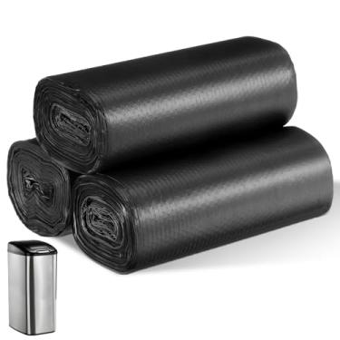 Imagem de 90 peças de saco de lixo de carro, mini sacos de lixo para carros, pequenos sacos de lixo pretos fortes com sacos de plástico pequenos resistentes a rasgos para lixeiras de mesa, casa, escritório