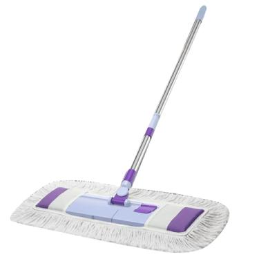 Imagem de Cocoarm MOPS para Pisos DE Limpeza, Esfregão Seco DE Aço Inoxidável DE Aço Inoxidável Molga Ajustável MOP PROPUTADO FOLO DE MOP DE CABEÇA FLISH CAPAÇÃO DE PODA ENCERTIDA DO POIXA DO