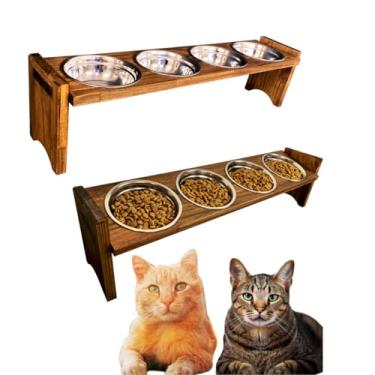 Imagem de Comedouro Alto 4 Potes Gato Cachorro Filhotes Pequeno Porte (01)